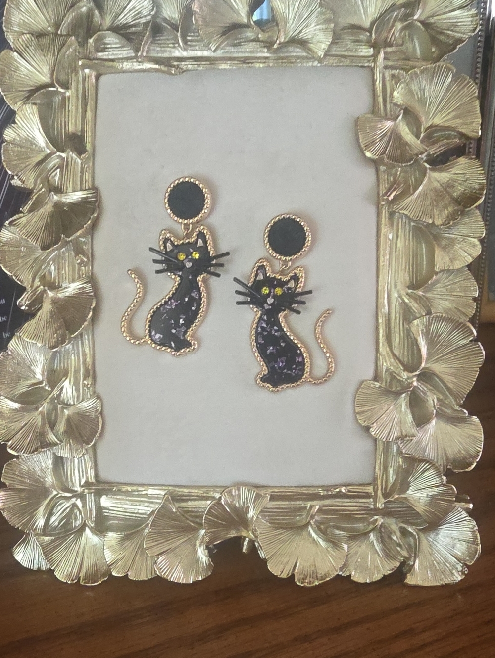 Serra Halloween black cat fashion earrings - Picture 3 of 7